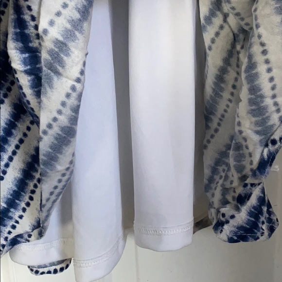 Blue Tie Dye Pattern Short Sleeve A Line Dress - Picture 7 of 7